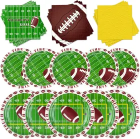 Glq-08-48 Brand Sjjpdyy 168pcs Football Party Supplies Tableware Set Includes