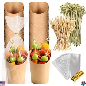 B0bzypljsj Brand Wixitool 60 Disposable Charcuterie Cups 14oz Kraft Snack Boxes With 200 Sticks And Bags
