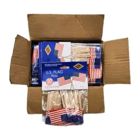 Branded 034689074632 300 Pack Usa American Flag Us Toothpick Flags Cocktail Picks 6 Packs Of 50pcs