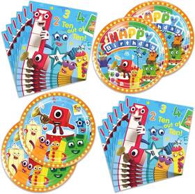 Branded 711181810318 40pcs Number Blocks Party Supplies Include 20 Plates Napkins For The