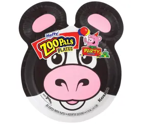 D77520 Branded Zoo Pals Party Edition Paper Plates For Kids Assorted Animal Designs 7.75 Inch