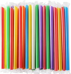 Branded Znq100jtcsycx 100 Pcs Disposable Jumbo Smoothie Straws - Individually Wrapped Boba Straw