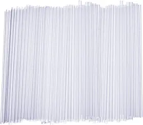 Branded01 445056594593 250 Pcs Clear Plastic Drinking Straws 7.75 Inch Disposable Beverages And Parties