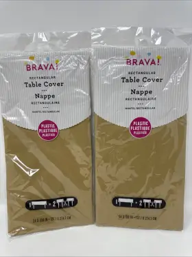 54x108in Brava 192937419007 2x Rectangular Table Cover -nappe Plastic Tablecloth