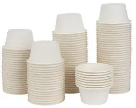 Brheez 666628807188 2 Oz Disposable Bagasse Fiber Souffle Cups 100% Natural Biodegradable &