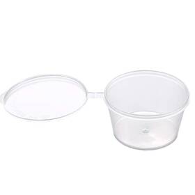 Brightalk 680577566941 4 Oz. 100 Sets Disposable Plastic Portion Cups With Lids Stackable Airtight Dr