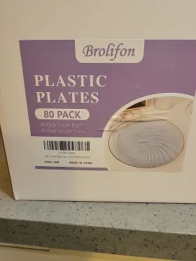 Yr002-80b Brolifon Plastic Dinner Plates 80 Pack Perfect For All Occasions Beautiful