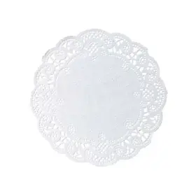 500531 Brooklace Doily Paper White 5 Inch Round French Lace Pk1000