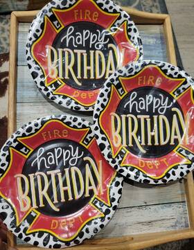 Brother Sister Design Studios 2122687 Fire Dept. / Dalmation Lot Of 3 Pkgs. - 8 Inch Paper Party Plates 10 Count Ea