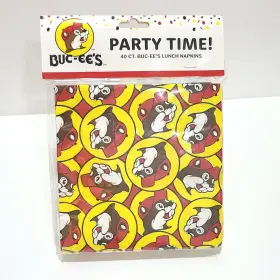 Buc-ees 192484058735 New 40ct Lunch Napkins 3-ply 13x13in Beaver Bucees Birthday Party Large