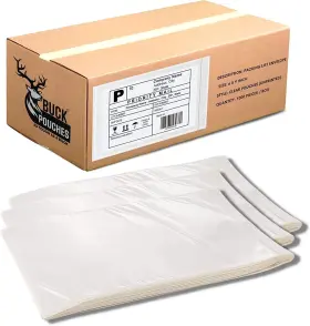 Buck Tape As Tough A 793897408447 100 Pack 6 Inch X9 Shipping Label Sleeves - Packing Slip Envelope Pouches With Se