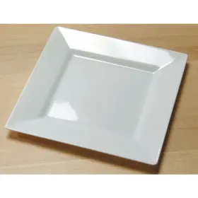 21962285 Bunzl Disposable Dessert Plate Square White Plastic - 6 1/2 Inch Sq 120 Per Case