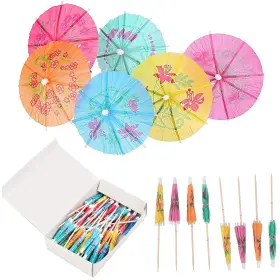 Busnos 054114789672 Cocktail Drink Picks Toppers Decorative 140 Pcs Parasols Assorted Pa