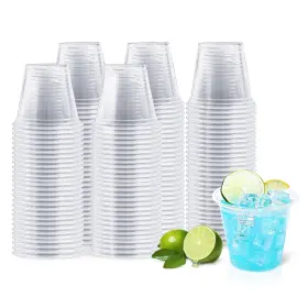 80082 Bysnow 500 Pack 9 Oz Clear Plastic Cups Disposable Cocktail Party