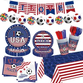Bzhouyy 762849874531 Usa Soccer Party Supplies 146pcs For 24 Guests 1 Red And Blue Bzhouyy 762849874531 Usa Soccer Party Supplies 146pcs For 24 Guests 1 Red And Blue