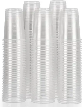 Bzom 635401376067 Clear Plastic Party Cups - 100 Pack 8 Oz Each