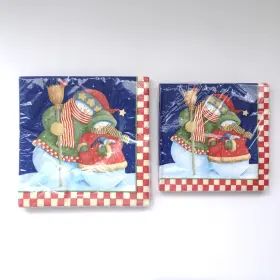 Tw7-3335 C.r. Gibson 32x Christmas Paper Napkins Snowfriends Lunch Dinner 3-ply Nip
