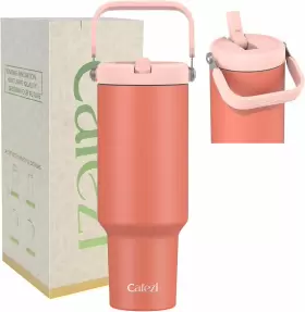 B0cbjnb363 Cafezi 40 Oz Tumbler With Handle And Straw Vacuum Insulated 40oz Coral Orange B0cbjnb363 Cafezi 40 Oz Tumbler With Handle And Straw Vacuum Insulated 40oz Coral Orange