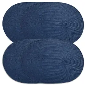 A0305o Cait Chapman Home Collection Oval Braided Woven 12x17 Navy