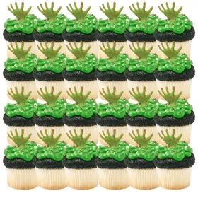 Cakesupplyshop Celebrations 735343237782 Halloween Party Tombstone Graveyard Grabbing Hands Spooky Cupcake Picks - 24 Pcs