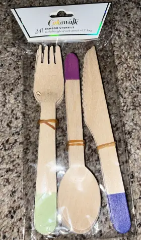 Cakewalk 842094165179 Bamboo Flatware .24 Pieces New