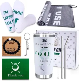 Golf2 Cakka Golf Gifts For Men 2024 9pcs Cool Golfer Basket Standard Green
