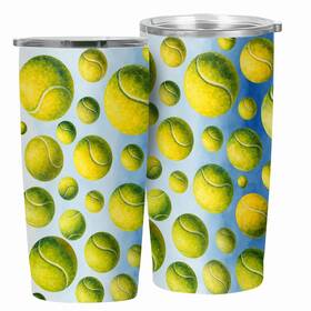 Calmsnugs 822316876540 Tennis Gifts Tumbler 20 Oz With Straw And Lid Vacuum Insulated