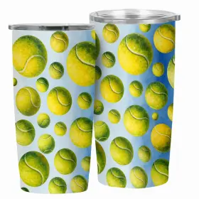 Calmsnugs 822316876540 Tennis Gifts Tumbler 20 Oz With Straw And Lid Vacuum Insulated