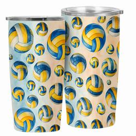 Calmsnugs 822316876557 Volleyball Tumbler 20oz With Straw 20 Ounces