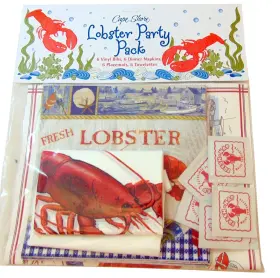 Cape Shore 096164200035 Lobster Crab Seafood Party Pack With 6 Bibs Napkins Placemats Towelettes