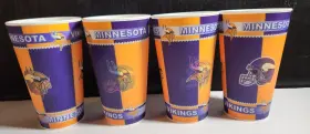 Capital Cups 013051607548 Minnesota Vikings Nfl Football Lenticular Plastic 16oz Purple N Gold Set 4