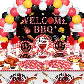 Di-capoda-2355 Capoda 165 Pcs Summer Bbq Party Supplies Picnic Barbecue Decorations Background