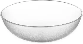 722307 Carlisle Foodservice Products Round Pebbled Salad Serving Bowl 33 Quart Clear Pack Of 4
