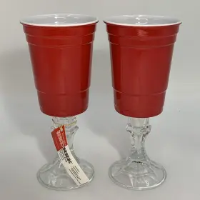 22229 Carson Red Nek Party Cups Melamine Glass Base 16oz Tumbler Lot Of 2