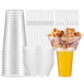 Bowlcup10 Casarak 712038081301 Snack And Drink Cup 10 Sets Disposable Plastic With Bowl On Top Inch