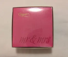 Caspari 025096587891 Box Of Mr And Mrs Premium Cocktail Napkins 5x5 Fushia 50 Count Nip