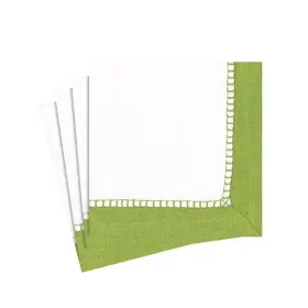 7652c Caspari 025096647465 Entertaining With Linen Paper Cocktail Napkins Bright Green Pack Of 20