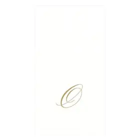 2900gg.o Caspari 025096714037 O White Pearl Paper Linen Guest Towels Monogram Initial Pack Of 24