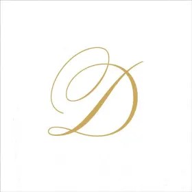Caspari 025096776042 Entertaining With White Pearl Paper Linen Cocktail Napkins Monogram Initial
