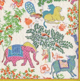 Caspari 025096808439 Entertaining With Le Jardin De Mysore Cocktail Napkins Box Of 40