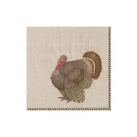 Caspari 025096846196 Turkey Thomas T. Byrd Cocktail Napkins Pack Of 20