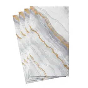 Caspari 025096874342 Marble Paper Guest Towel Napkins In Grey 15 Per Package