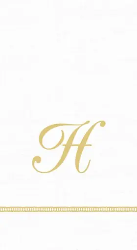 Caspari 025096895842 3-ply Paper Hemstitch Script White Monogram 15 Count Guest Towel Napkins Let