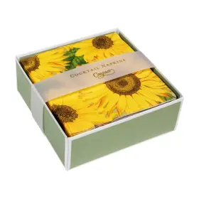 Caspari 025096950756 Sunflowers Boxed Paper Cocktail Napkins - 40 Per Box