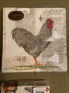 Caspari 025096958530 Paper Luncheon Napkins Rooster Chicken Coucou - New In Wrapper