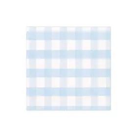 Caspari 025096959902 Gingham Boxed Paper Party Cocktail Napkins In Light Blue 40 Per Box