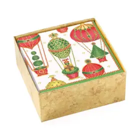 Caspari 025096963930 Christmas In The Air Paper Cocktail Napkins - 40 Per Box