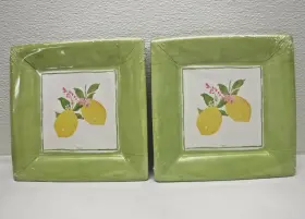 Caspari 025096971850 7 Inch Salad / Dessert Paper Plates Limoncello Lemon 2 Sealed Pkgs 16 Total