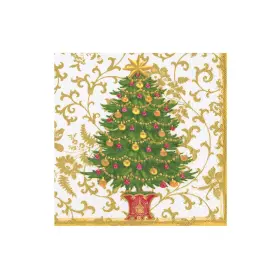Caspari 025096988674 Gilded Tree Boxed Cocktail Napkins - 40 Per Box