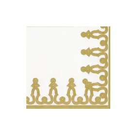 Caspari 025096989152 Dessin Passementerie Gold Paper Linen Boxed Cocktail Napkins - 30 Per Package